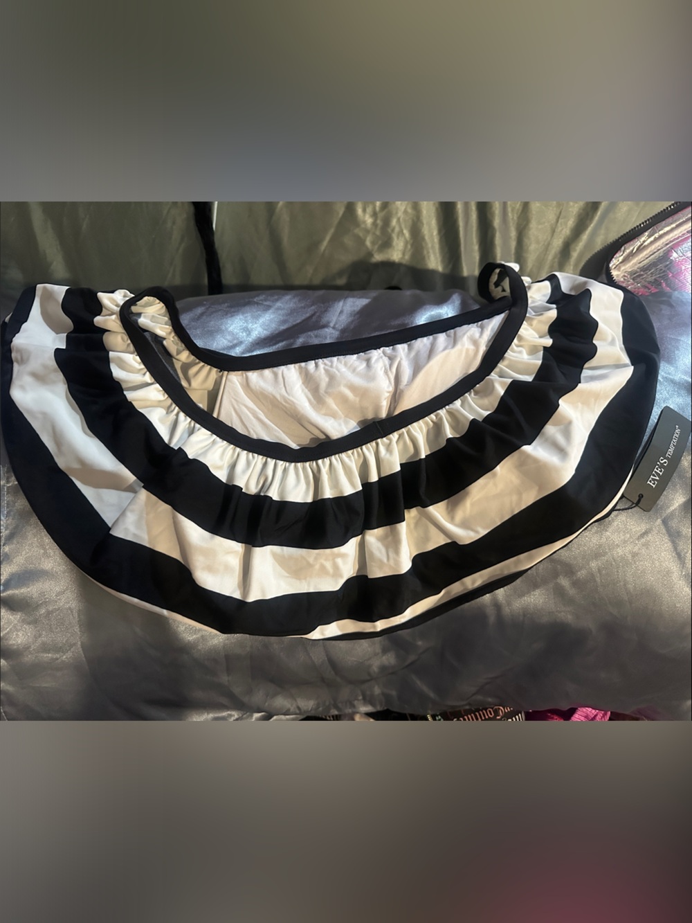 Eve’s Temptation Beverly Hills/Italy Black and White Striped Bikini Top